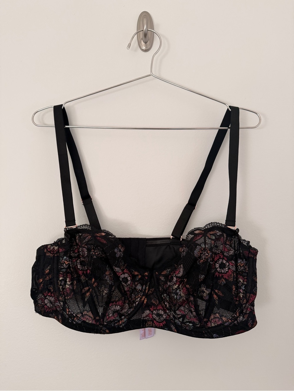 Savage x Fenty Nymph Nouveau Convertible Strapless Black Floral Lace Bra